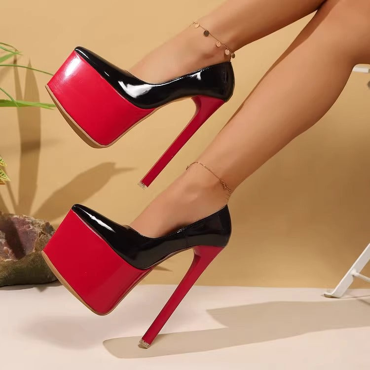 Damen Plateau-Pumps mit hohem Stilettoabsatz R&B
