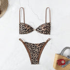 Damen Triangel-Bikini mit glamourösem Leopardenmuster