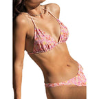 Damen Triangel-Bikini mit floralem Design und verstellbaren Trägern R&B