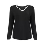 Damen Schlafanzug Set mit elegantem V-Ausschnitt und weiten Beinen R&B