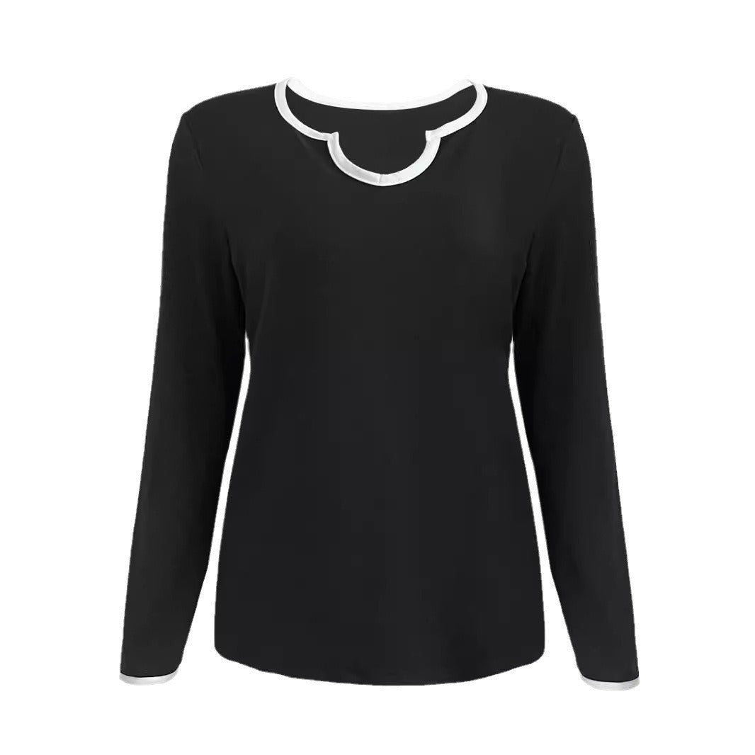 Damen Schlafanzug Set mit elegantem V-Ausschnitt und weiten Beinen R&B