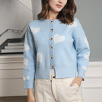 Damen Strickjacke mit Herzen und Knopfdetails R&B