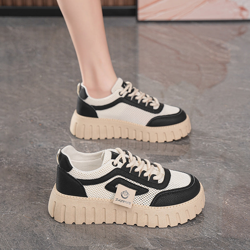 Damen Trendige Sneakers mit dicker rutschfester Sohle und atmungsaktivem Obermaterial R&B