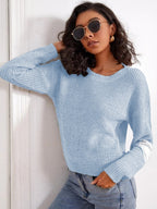 Damen Modischer Strickpullover mit kontrastierenden Ärmelakzenten R&B