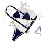 Damen Bikini mit modernem Schnitt und verspielten Bindändern