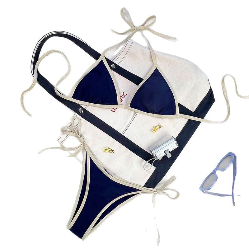 Damen Bikini mit modernem Schnitt und verspielten Bindändern