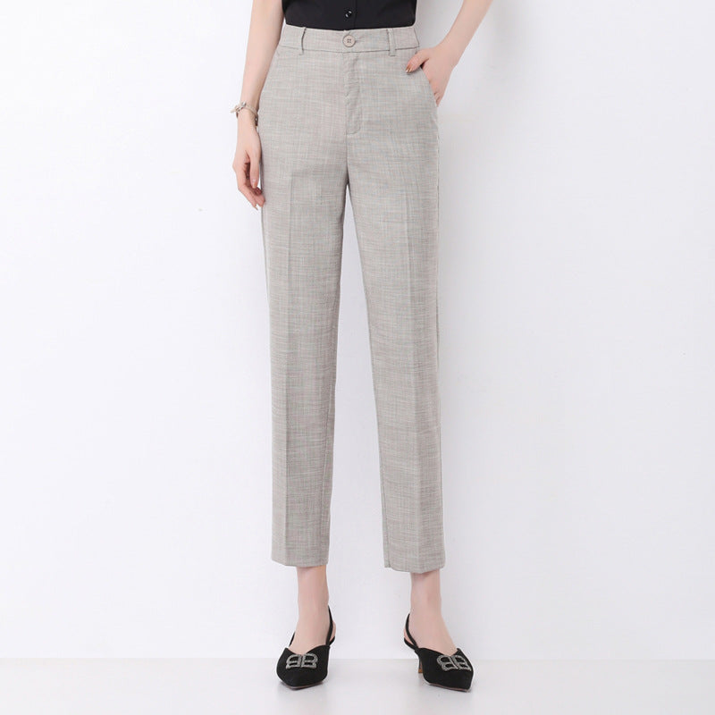 Damen elegante Stoffhose mit schmalem Schnitt