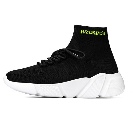 Damen Hochgeschnittene Sport Sneakers mit elastischem Strick-Obermaterial R&B