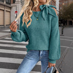Damen lässiger Pullover mit besonderem Schulterdesign R&B