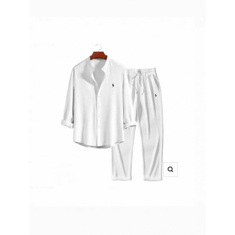 Damen Schlafanzugset mit elegantem Hemd und bequemen Hosen