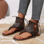 Damen Schnürsandalen mit elegantem Riemendesign und Komfortfußbett R&B