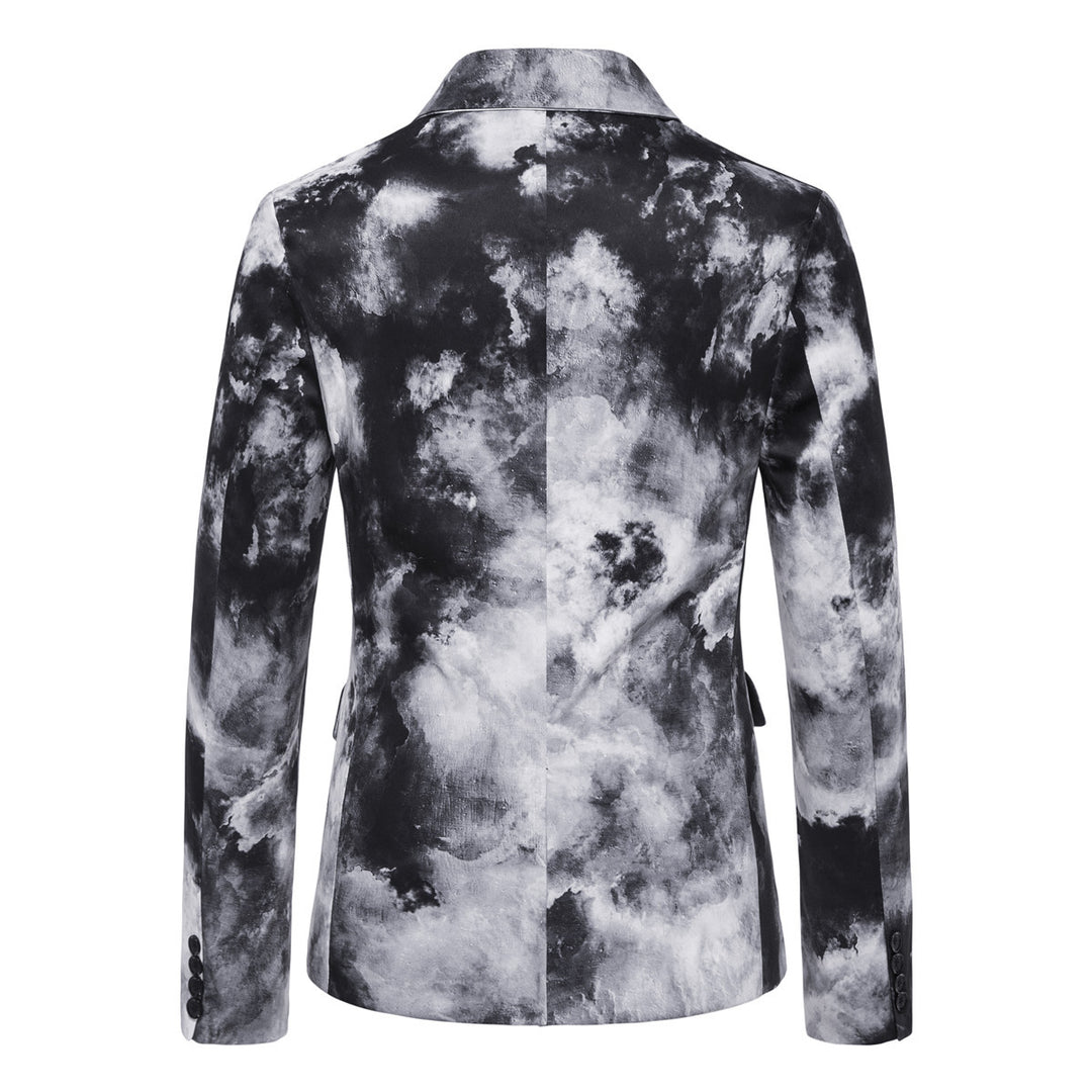Herren eleganter Blazer im modernen Wolkenmuster R&B