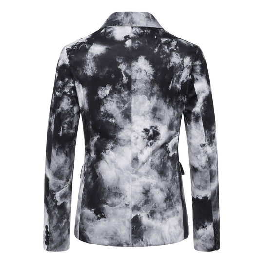 Herren eleganter Blazer im modernen Wolkenmuster R&B