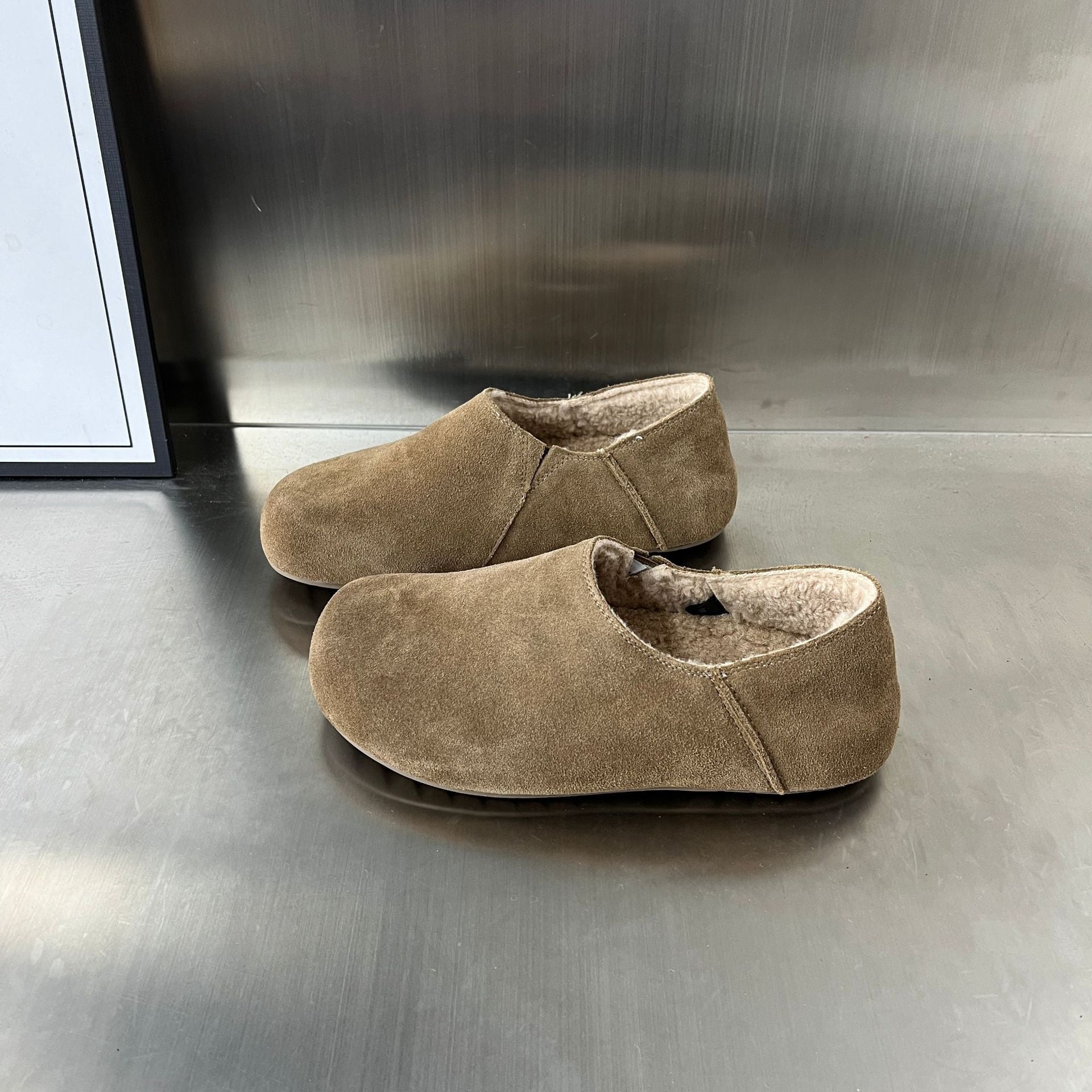 Damen Komfortable Hausschuhe aus weichem Wildleder mit kuscheligem Innenfutter R&B