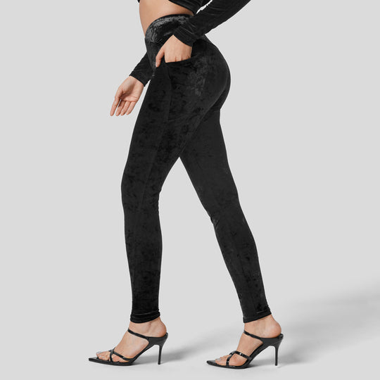 Damen Hochwertige Leggings mit luxuriösem Samtfinish R&B