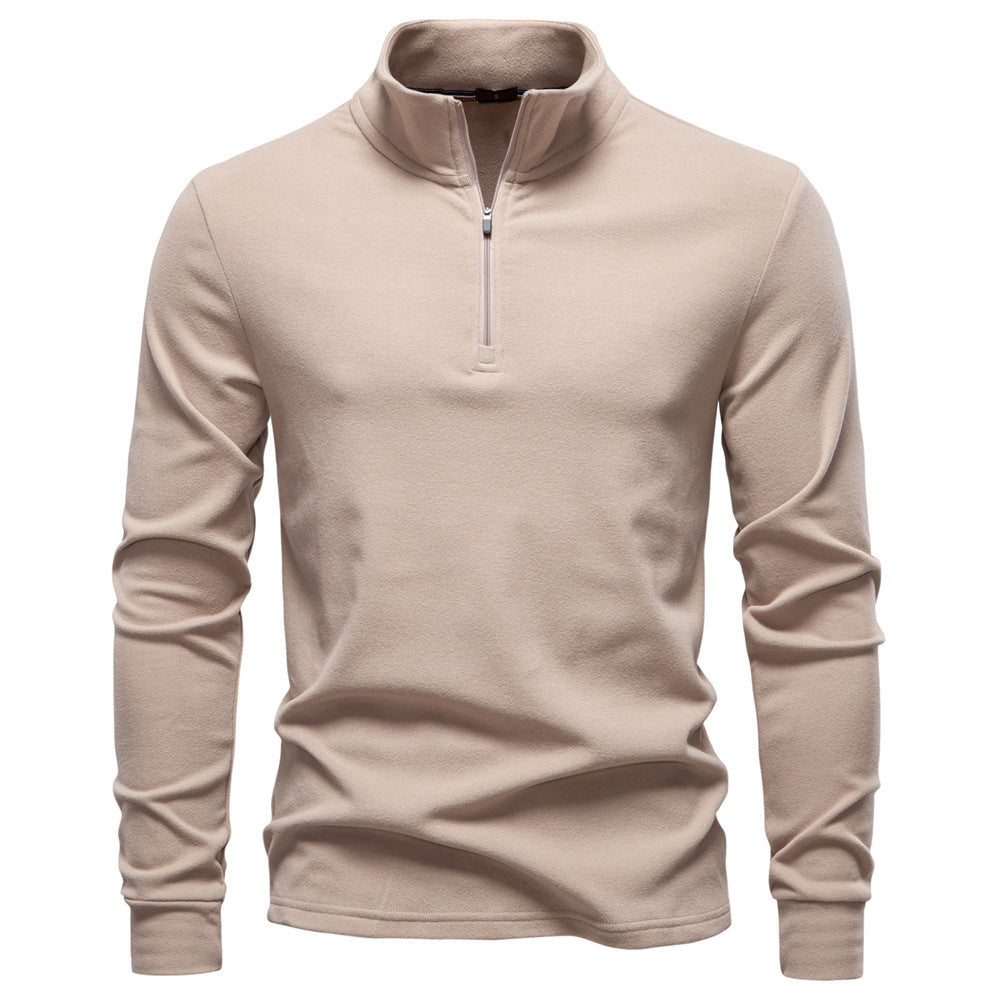 Herren funktionaler Sweatshirt mit hohem Kragen und kurzem Reißverschluss R&B