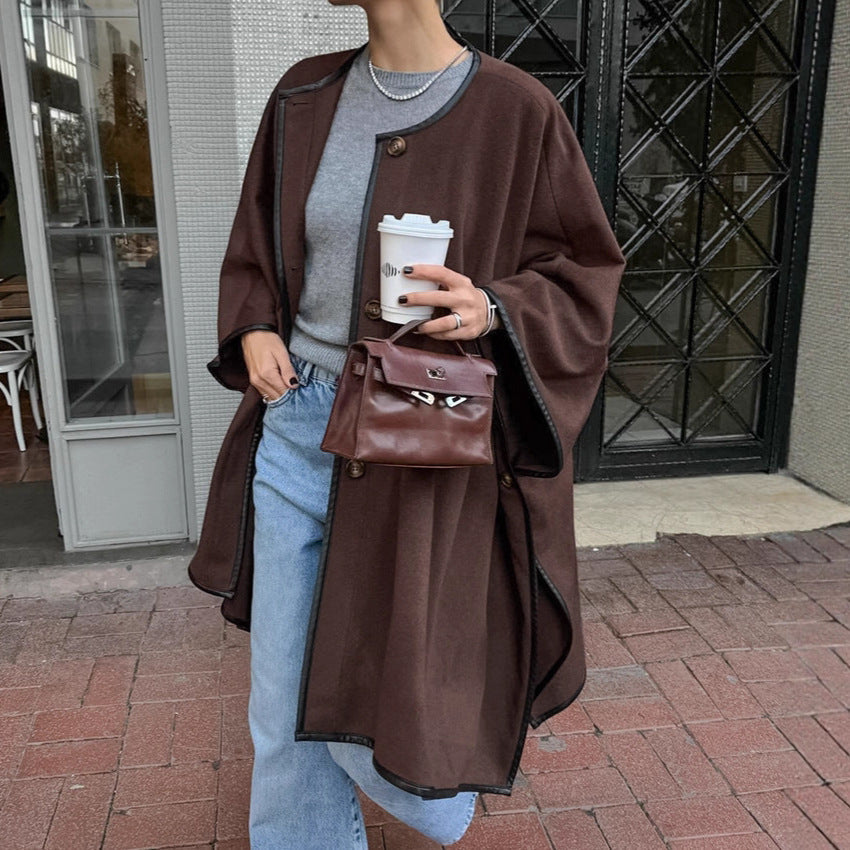 Damen versatile Wolle Cape R&B