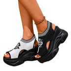 Damen Plateauschlupfschuhe mit floralen Akzenten R&B