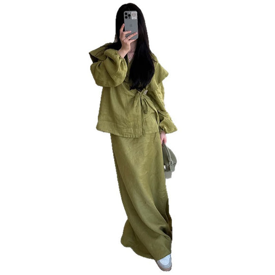 Damen eleganter Wickelkleid R&B