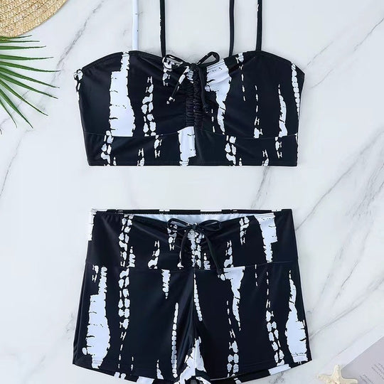 Damen Bikini mit floralem Rüschendesign und verstellbaren Trägern R&B