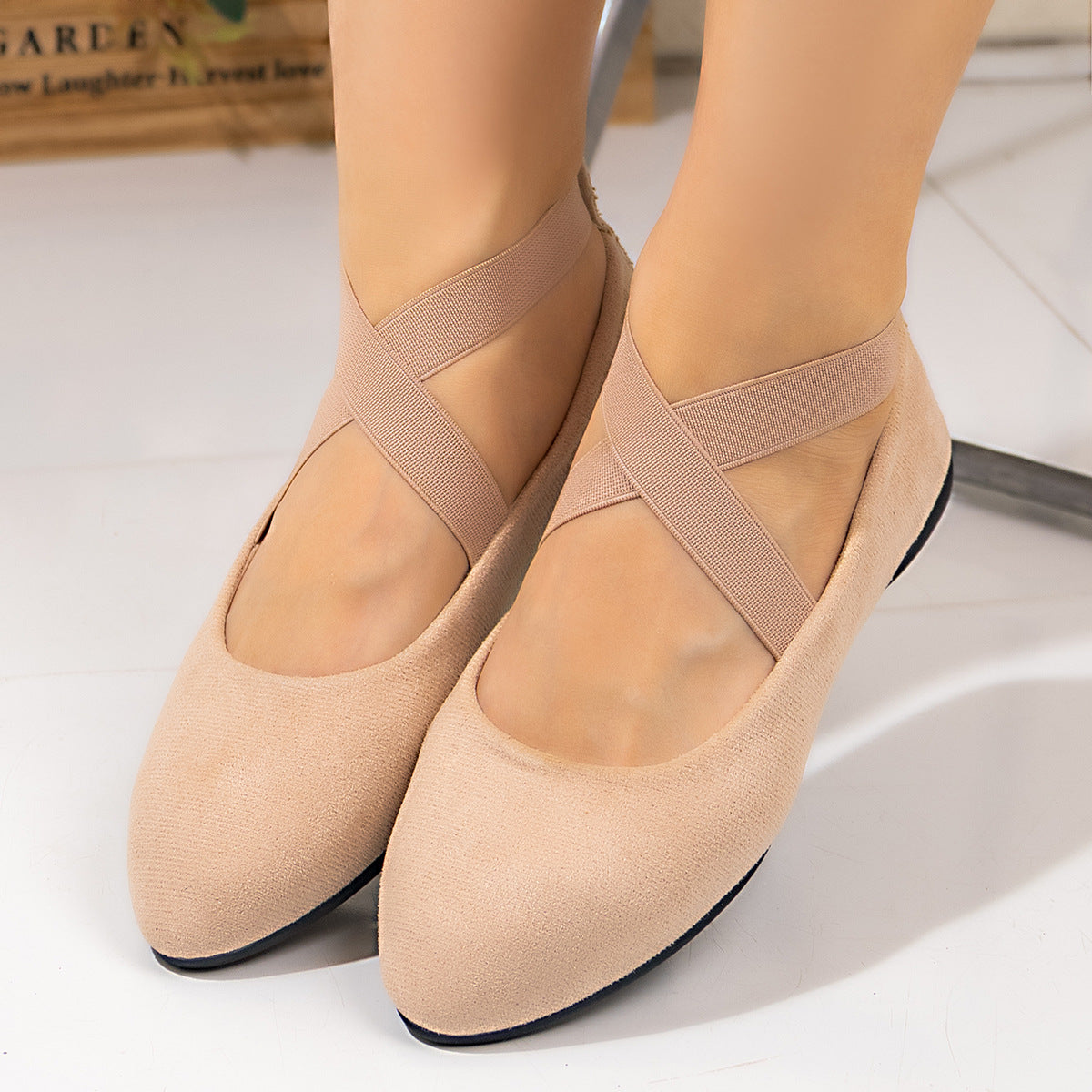 Damen Ballerinas mit elegantem Querriemen und komfortablem Fußbett R&B