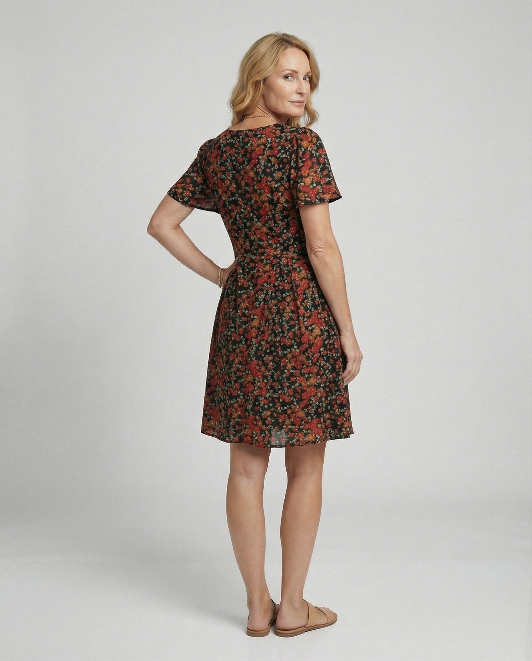 Damen Freizeitkleid Mini mit V-Ausschnitt