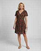 Damen Freizeitkleid Mini mit V-Ausschnitt