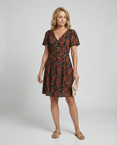 Damen Freizeitkleid Mini mit V-Ausschnitt