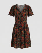 Damen Freizeitkleid Mini mit V-Ausschnitt