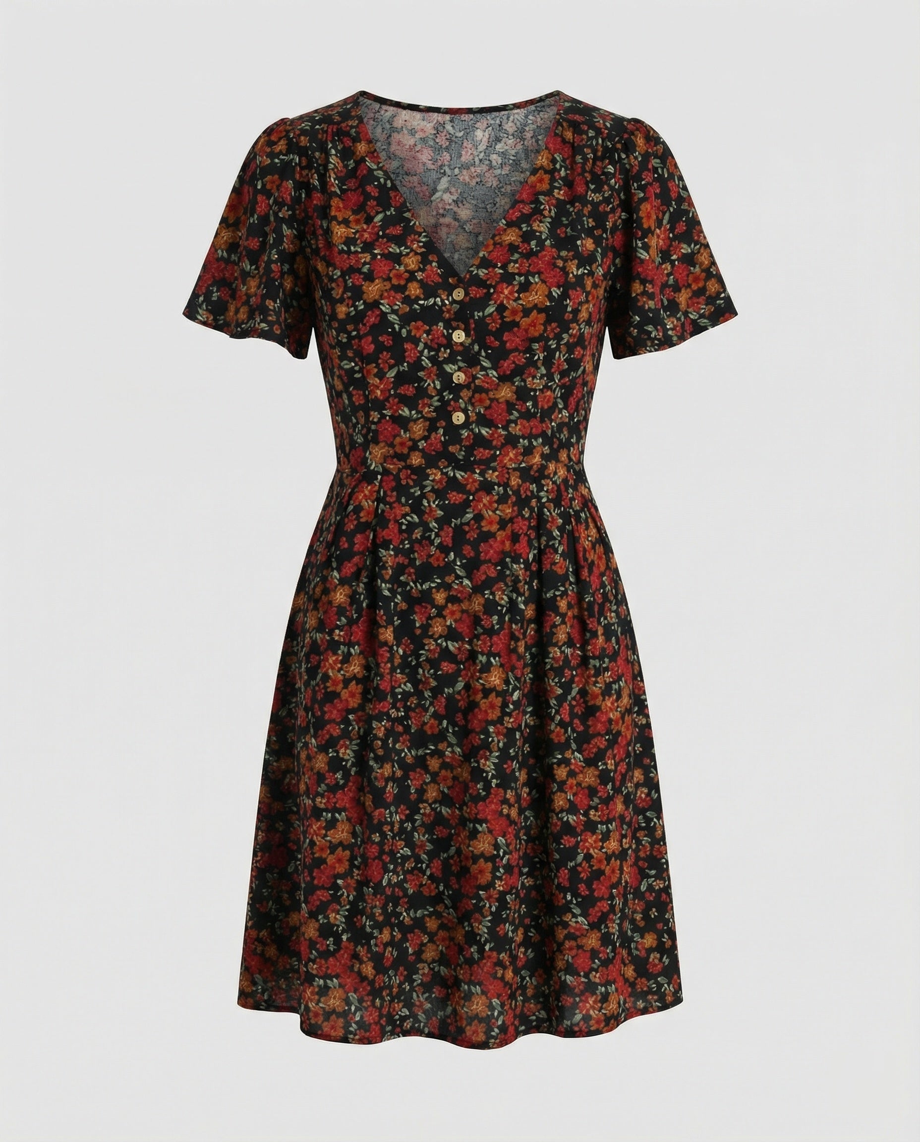 Damen Freizeitkleid Mini mit V-Ausschnitt
