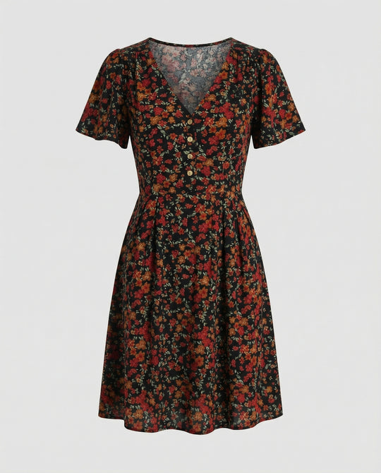 Damen Freizeitkleid Mini mit V-Ausschnitt