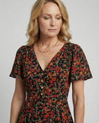 Damen Freizeitkleid Mini mit V-Ausschnitt