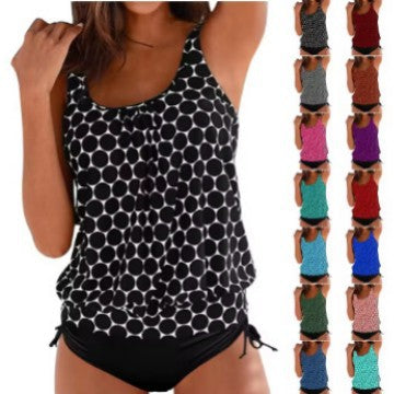 Damen Tankini mit elastischem Bund und gerafftem Oberteil R&B
