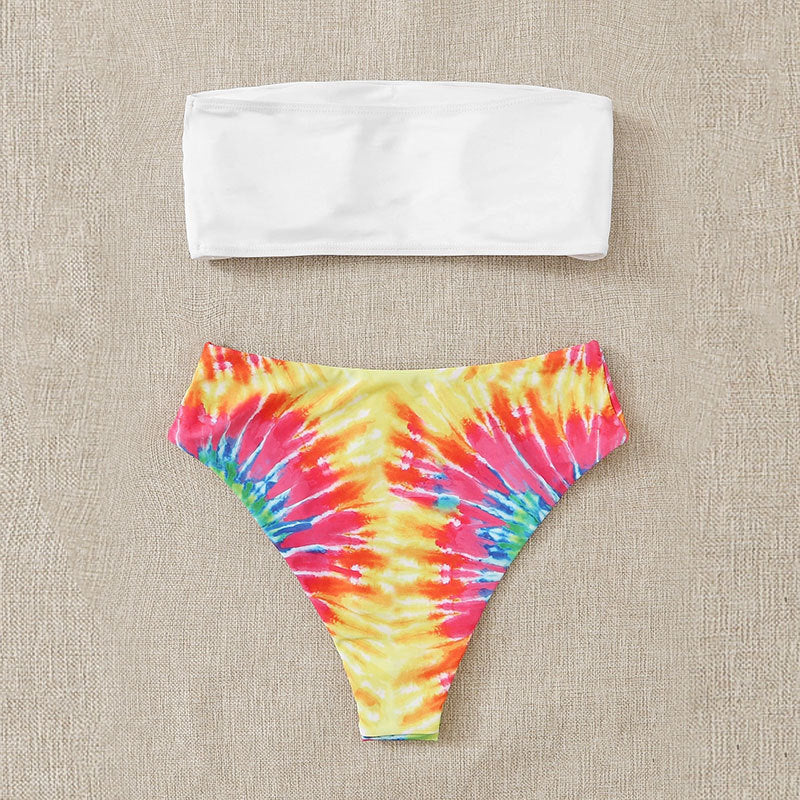 Damen Bandeau-Bikini-Set mit stylischem Batikdesign R&B