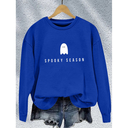 Damen Sweatshirt mit lässigem Gruselmotiv und weichem Innenfleece R&B