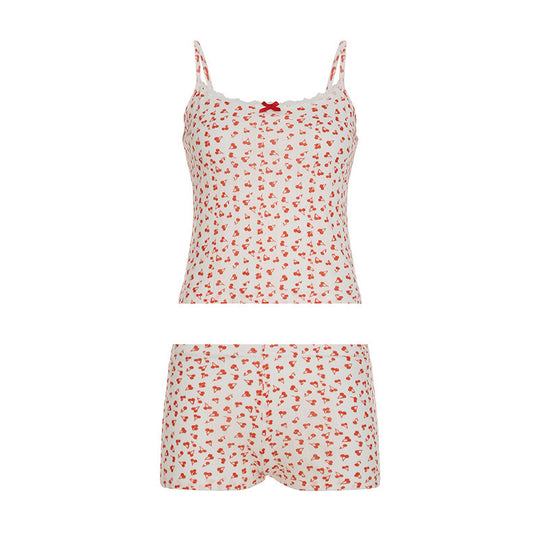 Damen Schlafanzug-Set mit feinem Herzmuster R&B
