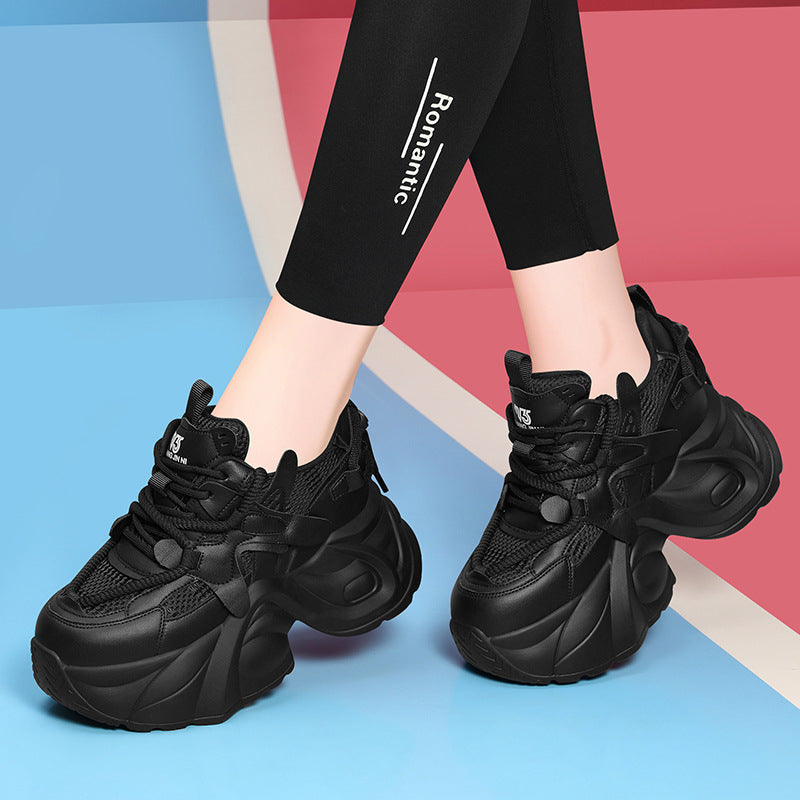 Damen Sportliche Lauf-Sneaker mit überdimensionaler Sohle und atmungsaktivem Mesh R&B