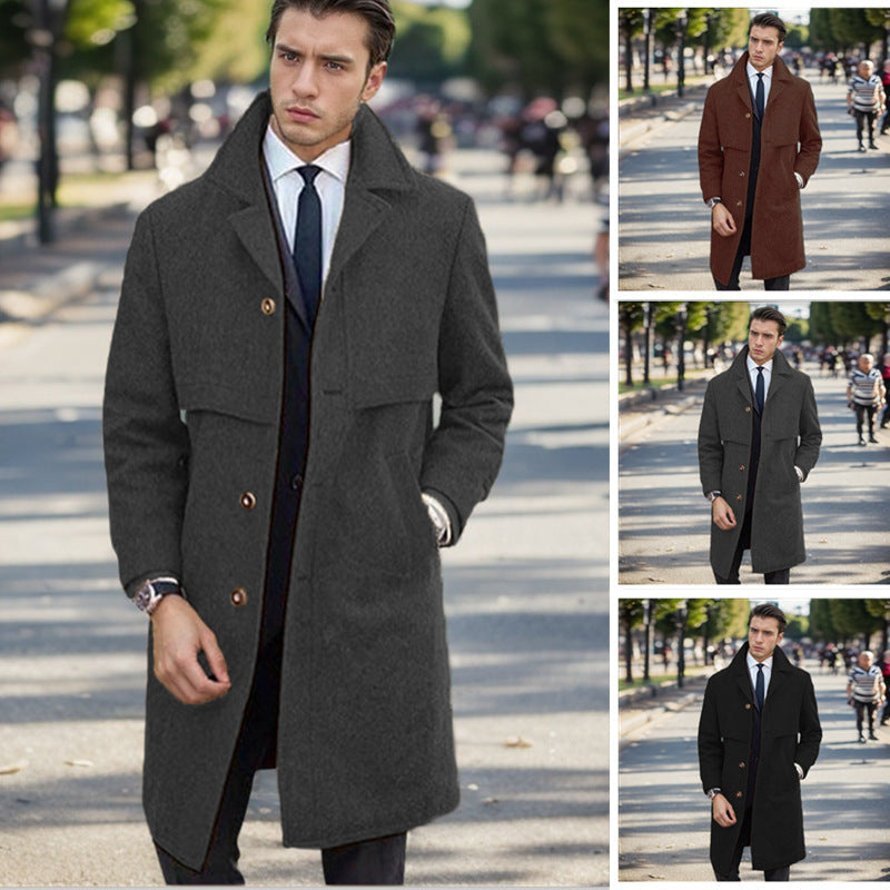 Herren urbaner Wollmantel mit asymmetrischem Schnitt