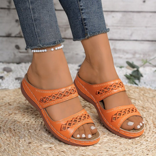 Damen Komfort-Sandalen mit modischem Schnallen-Design R&B