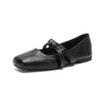 Damen Ballerinas mit verstellbarem Riemen und hochwertiger Leder-Oberfläche