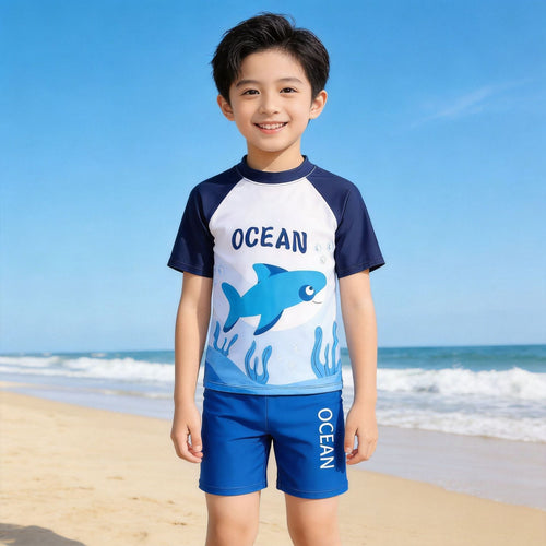 Jungen UV-Schutz Schwimmanzug mit kurzen Ärmeln R&B
