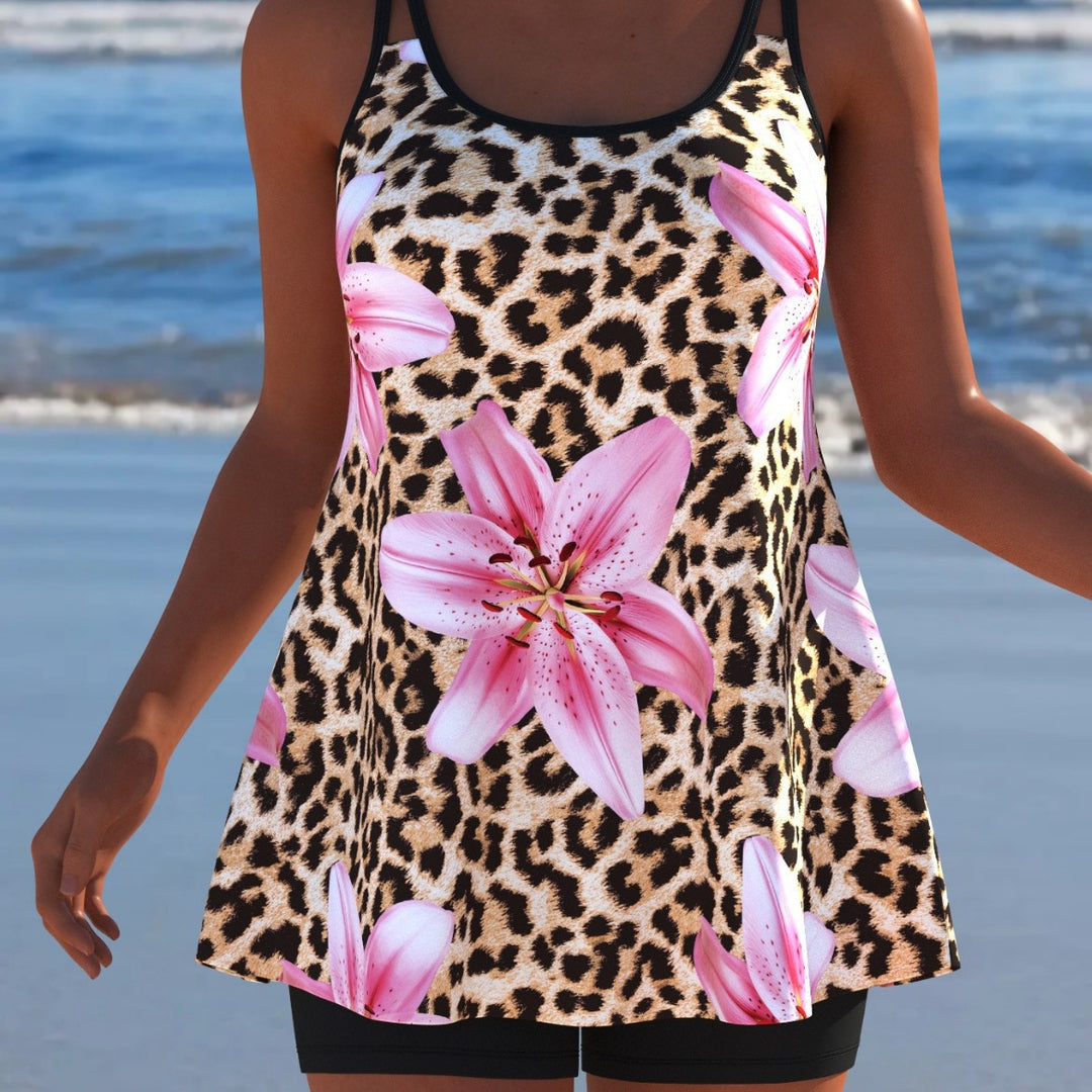 Damen Schwimmanzug mit modischem A-Linien-Schnitt und floralem Design R&B