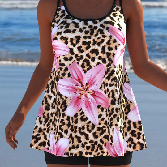 Damen Schwimmanzug mit modischem A-Linien-Schnitt und floralem Design R&B