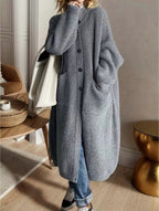 Damen Modische Strickjacke mit großzügigen Taschen und Knopfdetail