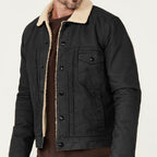Herren gemusterte Baumwolljacke mit Fleecefutter R&B