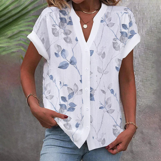 Damen elegante Bluse mit floralem Design R&B