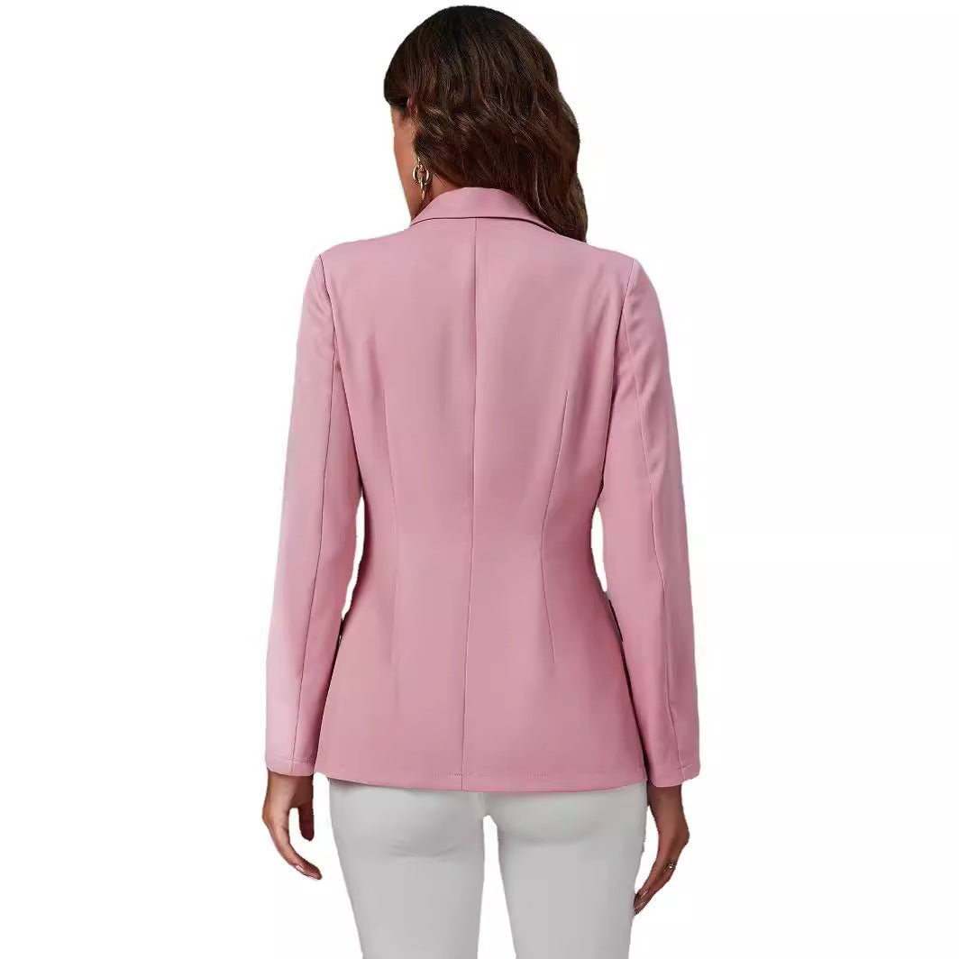 Damen eleganter Blazer mit doppelter Knopfleiste und seitlichen Taschen R&B