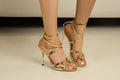 Damen Glamouröse High-Heel Sandalen mit verzierten Riemen und elegantem Glanz R&B