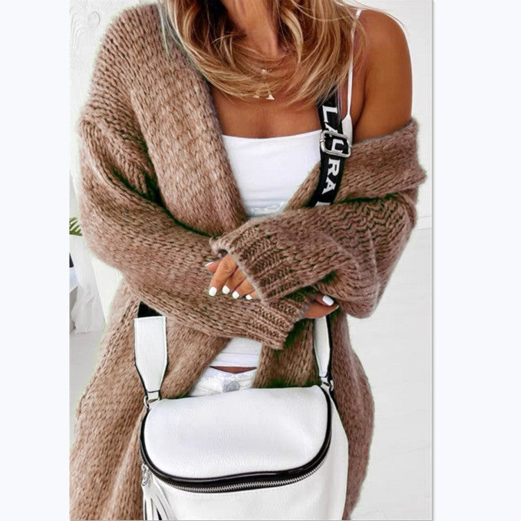 Damen Strickjacke mit feinem Lochmuster und lässigem Schnitt