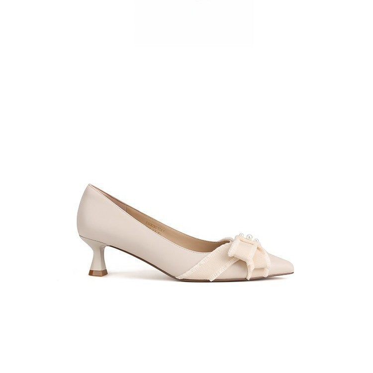 Damen Elegante Pumps mit dekorativem Schleifendetail und funkelnden Applikationen R&B